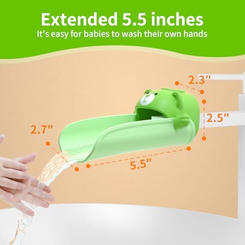 SKYROKU Faucet Extender for Toddlers with Temperature Sensor, Cute Bear - Image 5
