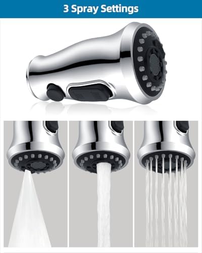 Universal Kitchen Sink Faucet Head, 3 Modes, 15 Adapters, Chrome Finish - Image 3