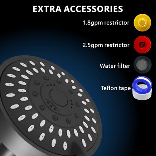 2 Pack High Pressure Shower Head - 5 Spray Modes Powerful Pressure Boosting Showerhead For Bathroom - High Flow Fixed Showerheads (Matte Black) - Image 5