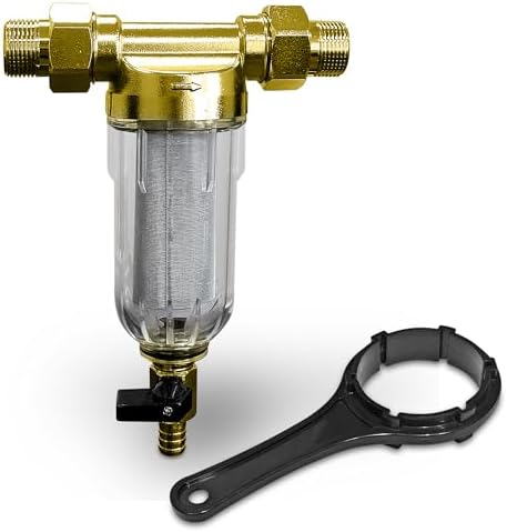 Reusable Whole House Spin Down Sediment Water Filter. Prefilter Removes Sediment, Rust, Sand from Water, 40 Micron, ¾ or 1 Inch Inlet/Outlet, by Ronaqua WELL-MATCHED with WSP-50, HQ-180ZA-50 by Ronaqua