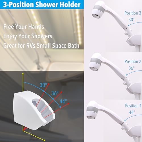 High Pressure RV Shower Head with Hose and On Off Switch, 3 Flow Rate for Saving Water, White - Image 5