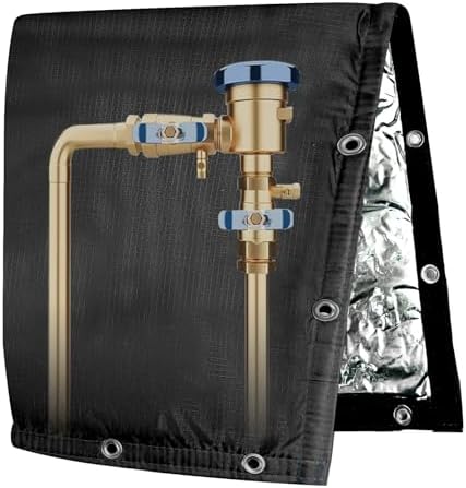 Backflow Preventer Insulated Cover (5˚F) 6-Layer Fabric Pipe Insulation Cover ,for Water Well Pump Covers and Sprinkler Valve Covers Winter Freeze Protection UV Coated (24" W X 260" H) by Adamoss