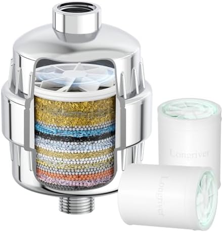 Longriver R7 Shower Filter with 2 Replacement Cartridges by DesignedforaSpa-LikeShower