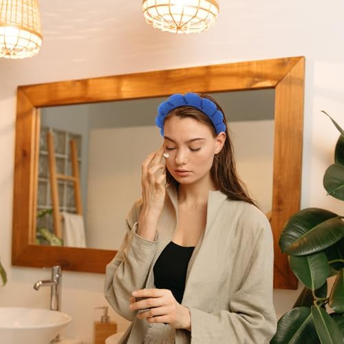3 Pack Spa Headbands for Washing Face, Skincare & Makeup, Terry Cloth Headbands with Puffy Cloud Design, One Size Fits Most, Comfortable & Durable - Image 4