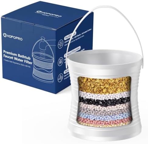 HOPOPRO Bath Filter for Tub Faucet, No-Spill 8-Stage Shower Water Filter by HOPOPRO