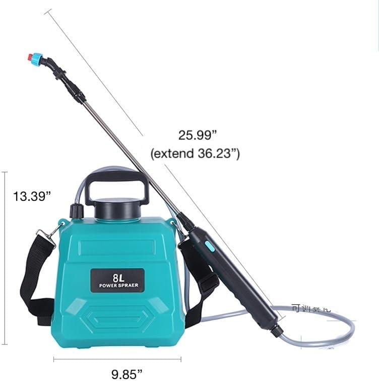 VIDAGARVIS 2Gallon Electric Watering Can, VidaGardening, Ideal for Pest Control, Watering, Fertilizer Sprayer, Chemical Sprayer, Car Washing, PE, 4hours Battery Life (2Gal Green) - Image 2