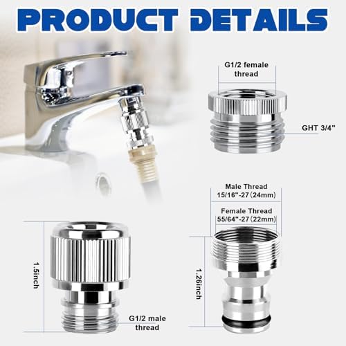 Sink Faucet Quick Connector with Aerator, Faucet to Garden Hose Adapter - Image 3