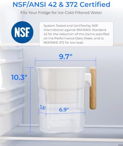 Waterdrop PT-04W Water Filter Pitcher, 10-Cup, NSF Certified, White - Image 2