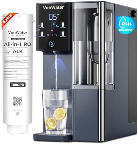 CT910 Countertop Reverse Osmosis Water Filter System with 2 Filters(1 Standard RO + 1 Remineralization pH+ RO) for Up to 4 Years of Life, 8-Stage Filtration, NSF/ANSI 372,42,58 - Bundle by VonWater