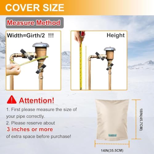 Insulated Backflow Preventer Pipe Pouch, 14W x 18H in, Khaki - Image 4
