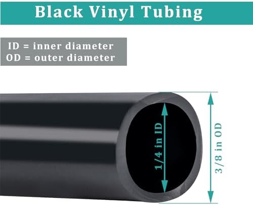 1/4" id - 50 ft Black Vinyl Tubing Flexible PVC Irrigation Hose & 2 Clamps - Image 2