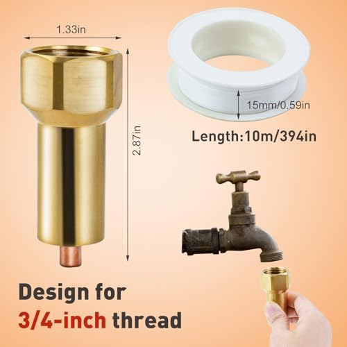 2 Pcs Outdoor Faucet Freeze Protector, Brass Spigot Covers with Tape - Image 2