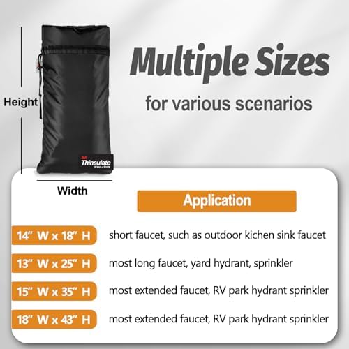 XXL Outdoor Faucet Covers for Winter, 3M Thinsulate Insulation Faucet Freeze Protector, 25”H x 13”W for Garden Lawn Faucets & Yard Hydrant, Waterproof Insulated Spigot Cover Faucet Sock – Green - Image 5
