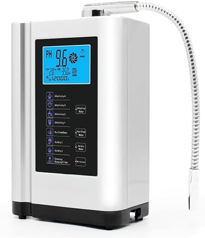 Alkaline Water Machine Ionizer, pH 3.5-10.5 Adjustable, Hydrogen Rich Water Ionizer Machine 7 Settings, Auto-Clean, Compact for Kitchen by Unknown