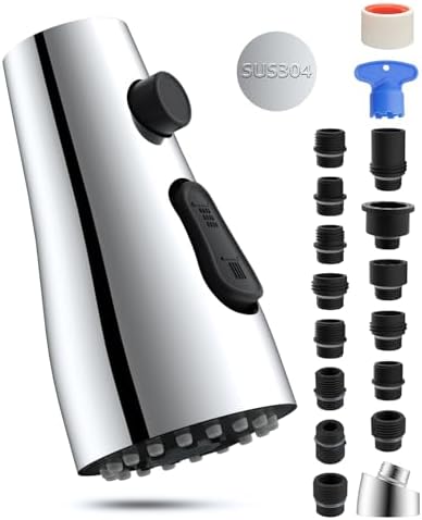 Hibbent cUPC Certified Stainless Steel Pull Down Spray Head Replacement by Hibbent