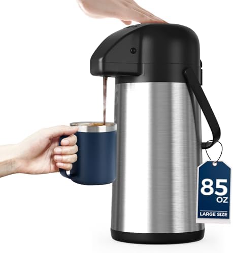 Coffee Carafe for Keeping Hot, 85OZ Airpot Coffee Dispenser with Pump by Unknown