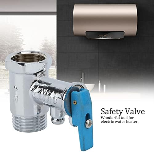 0.8mpa Relief Valve, Caliber G1/2 Inch Brass Safety Valve,Pipe Connector Pressure Relief Electric Water Heater Kitchen Safety Check Shutoff Device for Household Water Heaters - Image 2