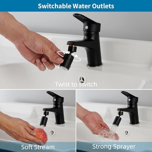 Hibbent NSF/ANSI/CAN 61 Certified Kitchen Faucet Aerator, Matte Black - Image 2