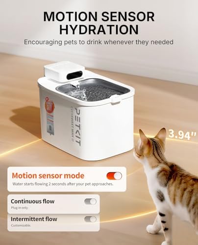 PETKIT EVERSWEET MAX Cordless Cat Water Fountain and 5 pcs Filters Bundle, 101 oz/3L Pet Fountain for Cats Dogs Inside, Automatic Cat Water Dispenser Battery Operated - Image 4