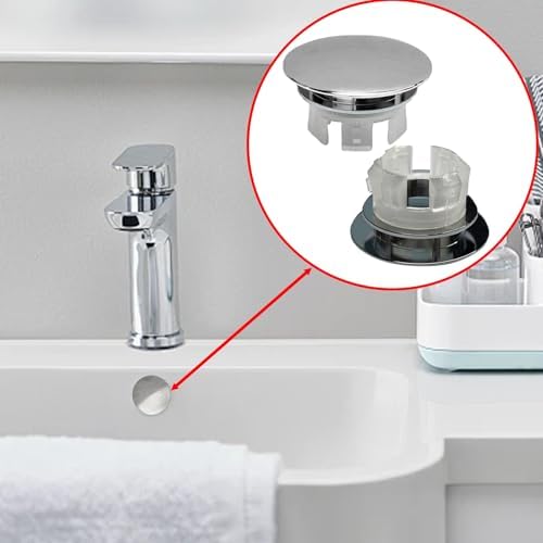 2 Pack Sink Basin Overflow Trim Ring,Solid Brass Bathroom Sink Trim Overflow Cover,Bathroom Kitchen Sink Trim Overfollow Cover Insert in Hole Round Caps(Silver) - Image 4