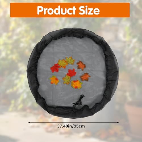 2pcs 37.4 Inch Replacement Screen for Rain Barrel, Rain Barrel Mesh Cover with Adjustable Drawstring, Water Collection Bucket Net Tank Protector for Outdoor Garden Accessories Preventing Fallen Leaves - Image 2