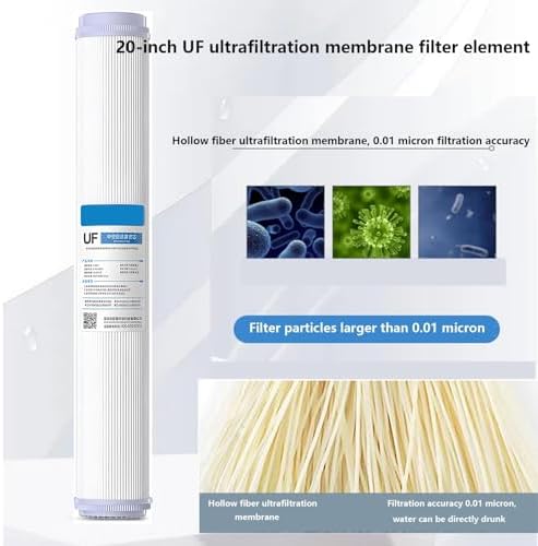 20''X 2.5''Ultrafiltration UF Filter, Hollow fiber ultrafiltration membrane 0.01 micron filtration, Flat Mouth Universal Water Filter Elements(4pcs) - Image 3