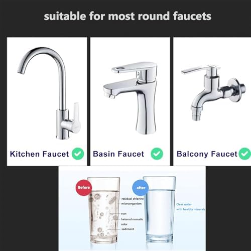 Sink Water Faucet Filter,360-Degree Rotating Faucet Filter Water Purifier Faucet Filter Purifier for Kitchen, Bathroom, Sink, Removes Heavy Metals and Hard Water(Blue) - Image 4