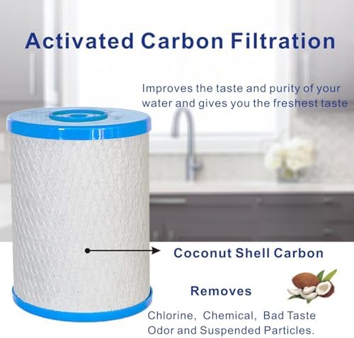 Replacement Water Filter Compatible with CB6 Carbon Block Filters for MP and MPC System, 0.5 Micron with 1/4" Female NPT, 4.5" Diameter, 6.5" Height, 1 PACK - Image 2