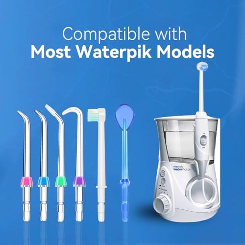 Replacement Heads for Waterpik, Water Flosser Replacement Heads Parts for Waterpik Oral Irrigator, Aquaflosser 6 Tips Tongue Combo - Image 3