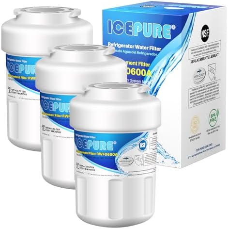 ICEPURE RWF0600A Refrigerator Water Filter Replacement for GE MWF, 3PACK by ICEPURE
