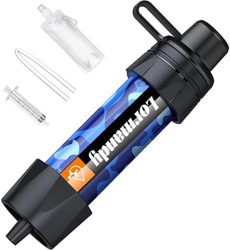 Straw Water Filter, Portable Water Filtration System Water Purifier, Personal Outdoor Emergency Survival Gear for Hiking Travel Camping Accessories Emergency Preparedness Outdoor Activities by Lormandy