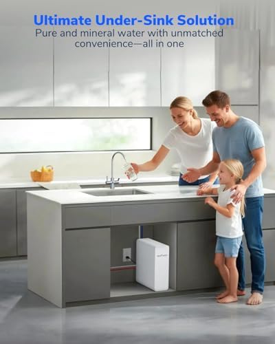 Ecoviva 600GPD Reverse Osmosis System, RO Under Sink Water Filter System, Tankless, Lower TDS, 2.5:1 Pure to Drain Ratio, LED Panel with Filter Monitor, Online Installation Guide, White - Image 2