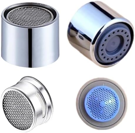 Faucet Aerator Female Thread 55/64-27UNS, Chrome Brass Shell Kitchen Sink Aerator and Bathroom Sink Filter with Gasket for Kitchen and Bathroom(4Pcs) by ESPETIO