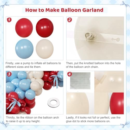Red White Blue Balloon Arch Kit, Baby Shower Birthday Decorations - Image 4