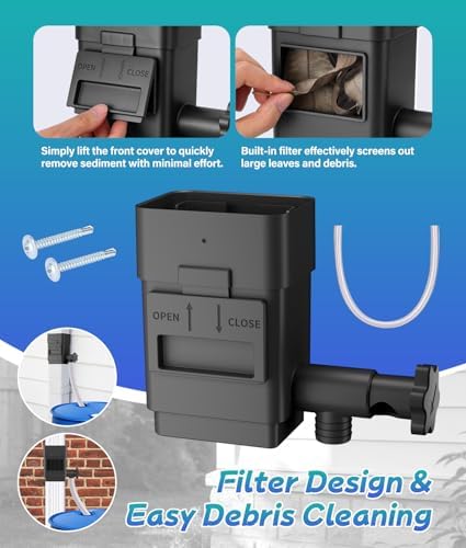 WADEO Upgraded Rain Barrel Diverter Kit for 2x3 or 3x4inch Downspouts Black - Image 5