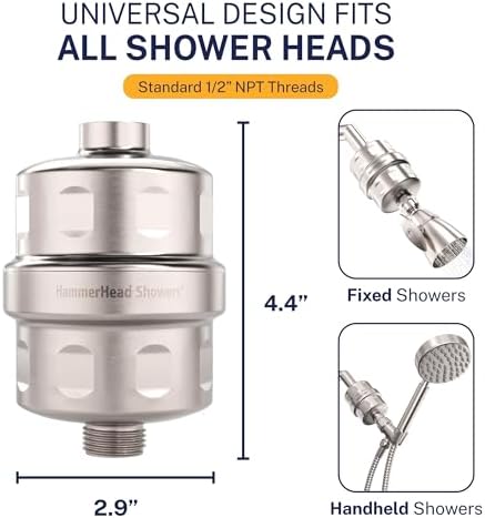 Hammerhead Metal Shower Head Filter, KDF-55 Removes Chlorine & Chemicals - Image 3