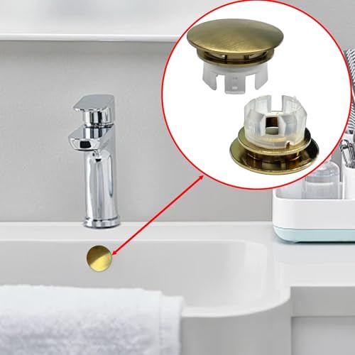 2 Pack Sink Basin Overflow Trim Ring,Solid Brass Bathroom Sink Trim Overflow Cover,Bathroom Kitchen Sink Trim Overfolow Cover Insert in Hole Round Caps(Gold) - Image 4
