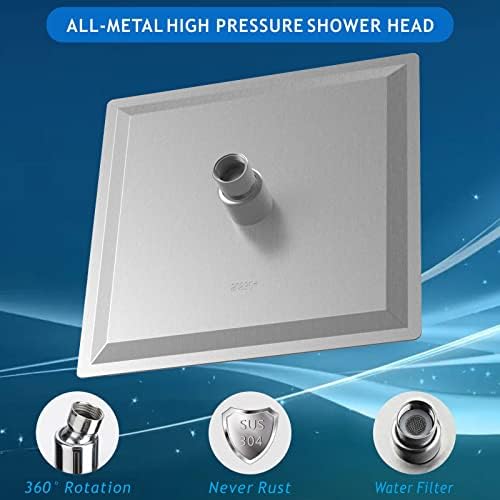 Voolan Rain Shower head, High Pressure Shower Head Made of 304 Stainless Steel, Relaxed Shower Experience Even at Low Water Flow and Pressure (8" Brushed Nickel) - Image 2