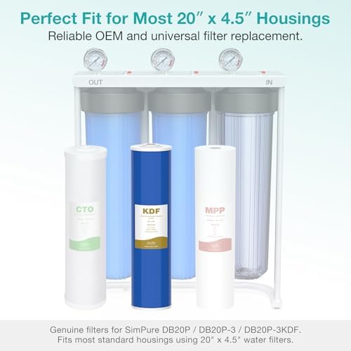 SimPure 20" x 4.5" Whole House GAC Carbon and KDF Water Filter Cartridge - Image 4