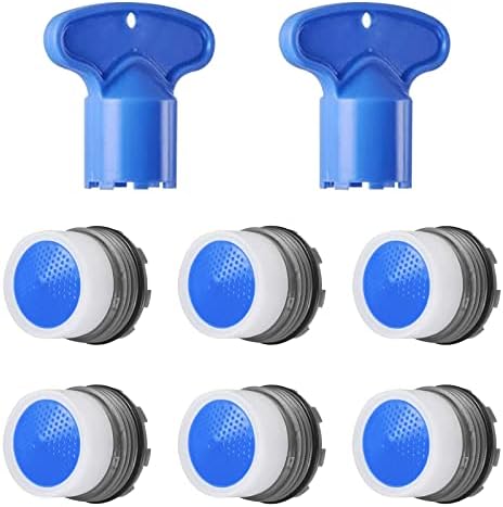 Faucet Aerator M16.5/0.65in Suitable for Internal Thread Faucets, 6PCS Faucet Aerators Replacement for Sink Faucet Flow Restrictor, Kitchen Bathroom Aerators with Removal Wrench Tool by WeeVeni