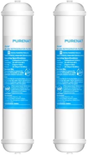 Inline Water Filter - 1/4"Push Connect for Refrigerator & Ice Maker(2 Pack) by PURENATTUBINGANDFITTINGS