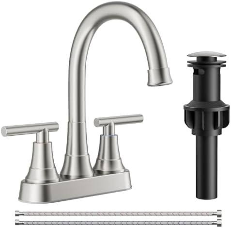 FORIOUS Brushed Nickel Bathroom Faucets, Centerset Faucet for Bathroom Sink by FORIOUS