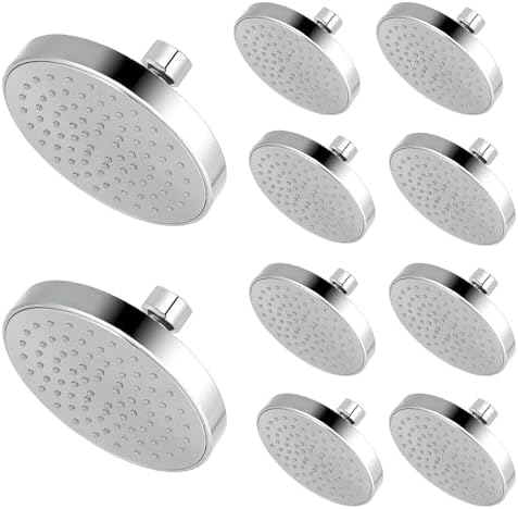 High Pressure Shower Head - 4.7“ Powerful Bathroom Pressure Boosting Rain Showerhead - Perfect Universal Replacement for Rainfall Shower Heads (10 Pack, Chrome) by NuodanLuxuryShowerSystems