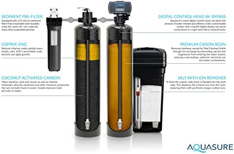Aquasure Signature Series 32,000 Grains Complete Whole House Water Treatment System with Digital Metered Control Head, Chlorine Reduction, for 1-2 Bathrooms - Image 5
