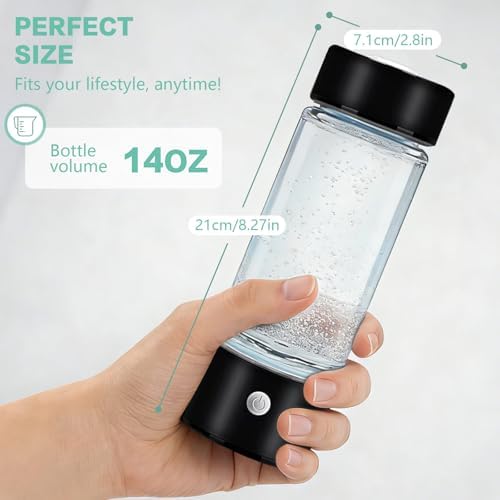 Hydrogen Water Cup Generator Up to 2400+ PPB SPE/PEM Hydrogen Water Filter BPA-Free for Water Bottles Home Office Fitness Travel Drinking USB-C Rechargeable Hydrogen Rich Water Maker - Image 3