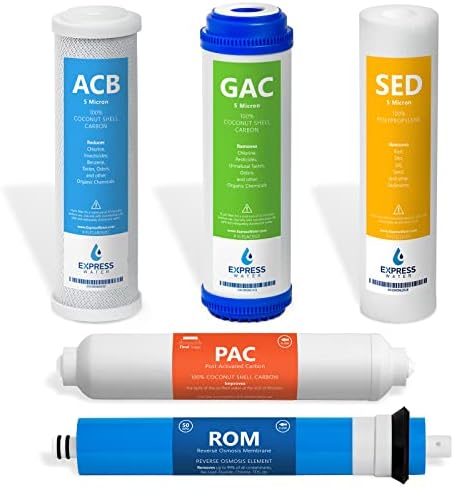 Express Water FLTSET055Q 6 Months Replacement Filter Set, 5 Filters, 50 GPD by ExpressWater