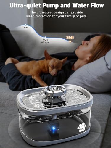 Kastty 2.5Gal/9.5L Dog Water Fountain Extra Large Pet Water Fountain 3 Flow Modes Cat Water Fountain Larger Filter Filtration& Smart LED Pump& Safe Touch, BPA-Free, Quiet for Large Dogs Pets FS68 - Image 5