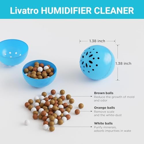 Livatro Blue Humidifier Cleaning Balls, 30-Day Tank Care, 6 Pack - Image 5