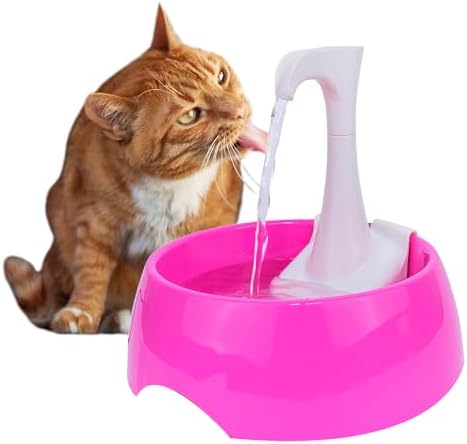 Aqua First Pet Water Fountain - Automatic Drinking Bowl for Cats and Dogs - Light and Portable - Replaceable Filters - Ergonomic Design - 1.2L/42 fl oz - Pink by HOME