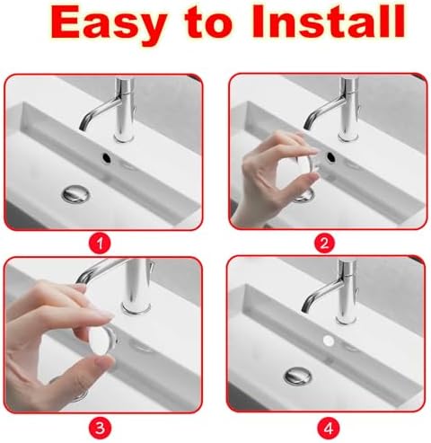 2 Pack Sink Basin Overflow Trim Ring,Solid Brass Bathroom Sink Trim Overfollow Cover,Sink Trim Overflow Cover Insert in Hole Round Caps or Kitchen Bathroom(White) - Image 5